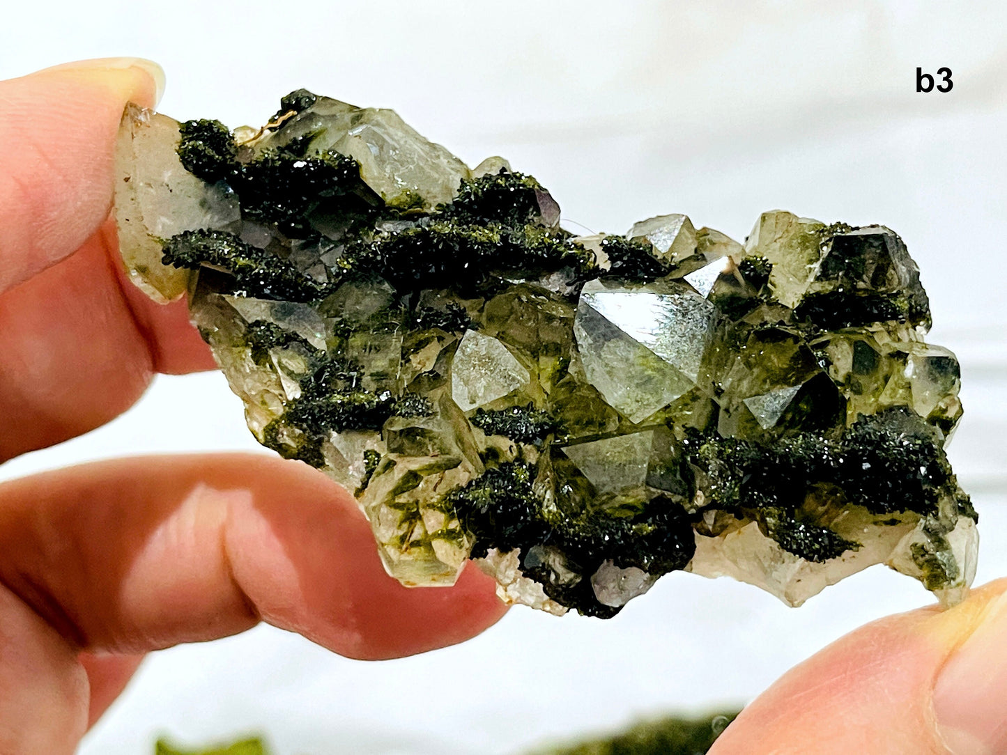 Super Sparkly Forest Epidote with Quartz Specimen, Epidote Specimen, Crystal Gift, Mineral Collection-4