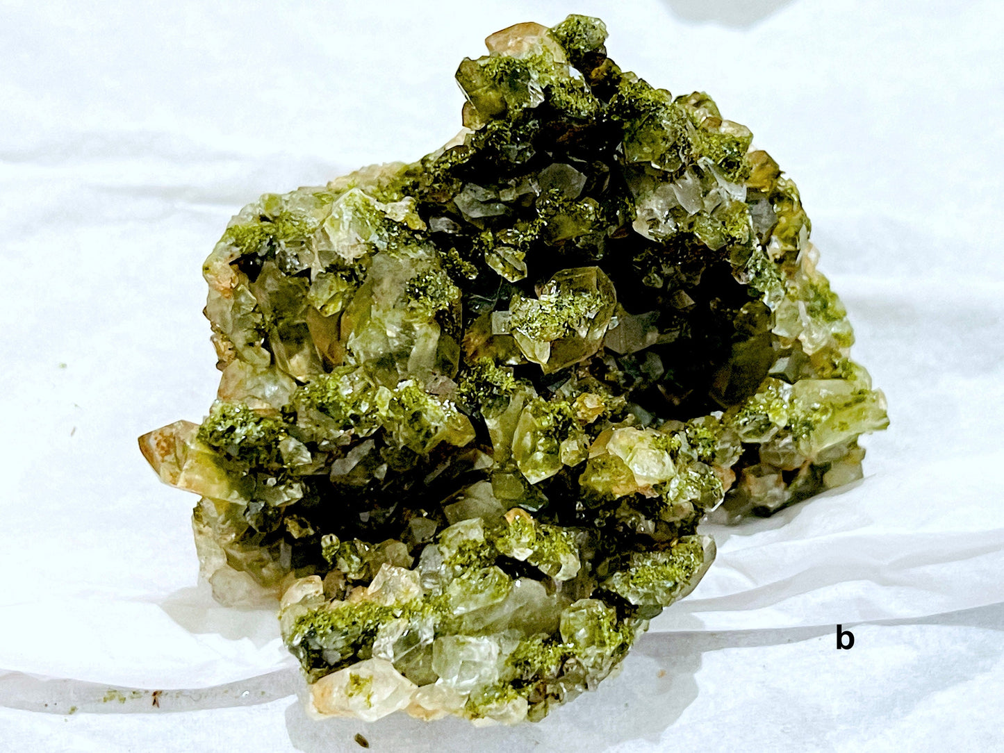 Super Sparkly Forest Epidote with Quartz Specimen, Epidote Specimen, Crystal Gift, Mineral Collection-5