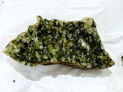 Super Sparkly Forest Epidote with Quartz Specimen, Epidote Specimen, Crystal Gift, Mineral Collection-5