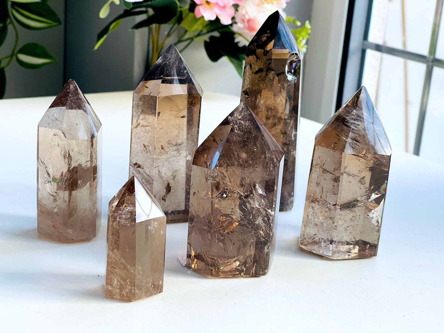 Super Extra Quality Natural Smoky Quartz Point, Brazilian Smoky Quartz Tower,  Crystal for Grounding, Crystal Gift, Home Decor