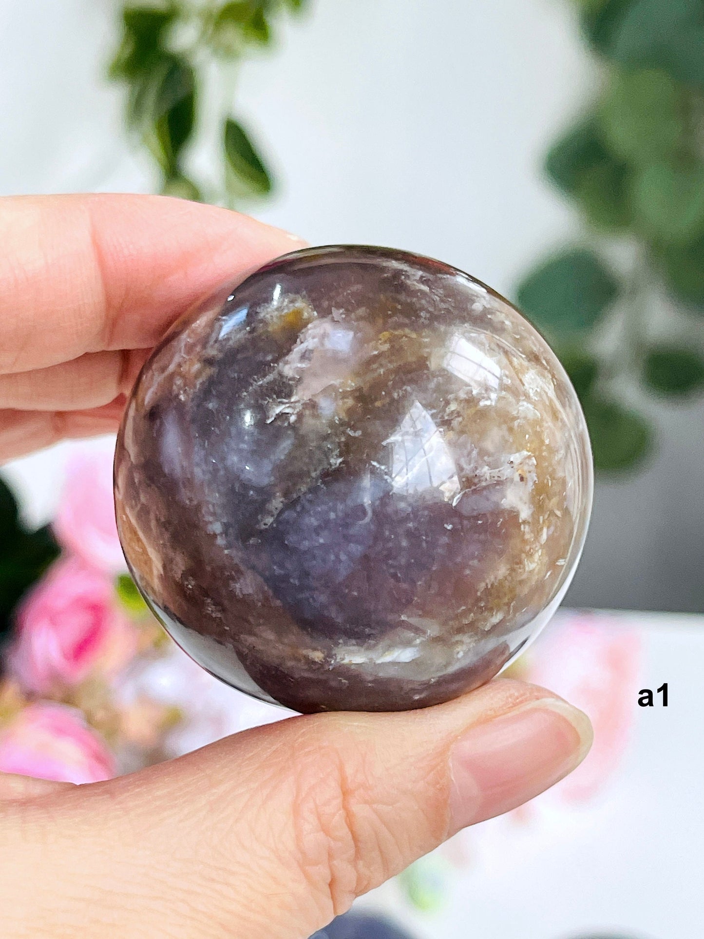 Galaxy Purple Chalcedony Sphere