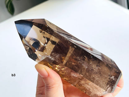 Super Extra Quality Natural Smoky Quartz Point, Brazilian Smoky Quartz Tower,  Crystal for Grounding, Crystal Gift, Home Decor