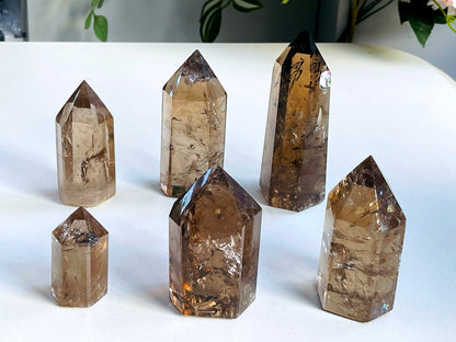 Super Extra Quality Natural Smoky Quartz Point, Brazilian Smoky Quartz Tower,  Crystal for Grounding, Crystal Gift, Home Decor