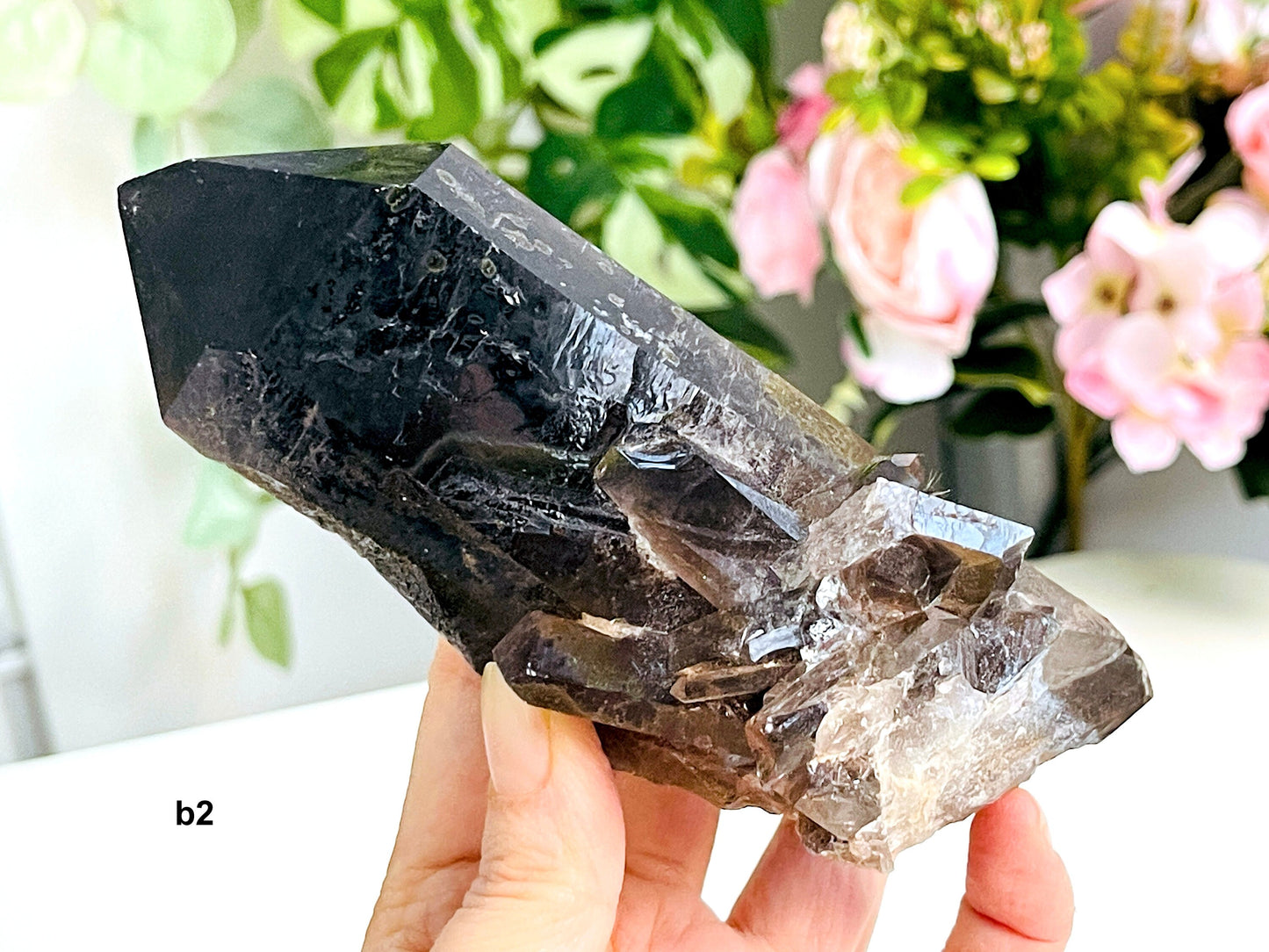 Smoky Quartz Cluster, Super Extra Quality Natural Brazilian Smoky Quartz, Clearing Crystals, Protection, Mediation, Chakra, Altar Crystals