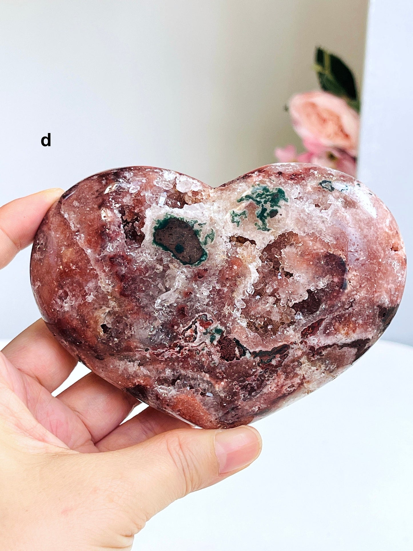 Pink Amethyst Crystal  Heart, Pink Amethyst Druzy Heart, Crystal Gift, Healing Crystal, Gift for Her, Home decor