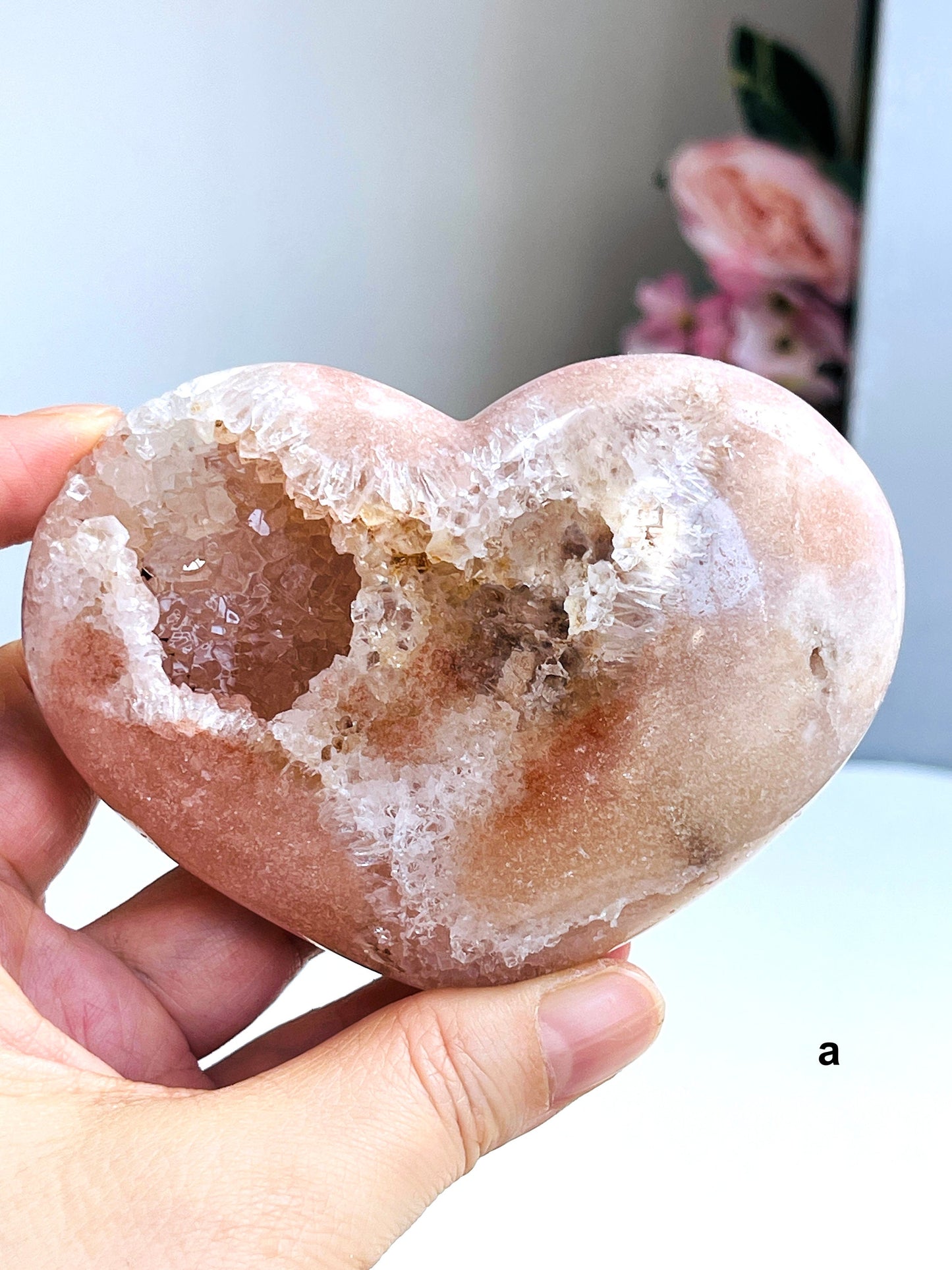 Pink Amethyst Crystal  Heart, Pink Amethyst Druzy Heart, Crystal Gift, Healing Crystal, Gift for Her, Home decor