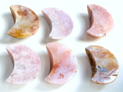 Pink Amethyst Moon, Pink Amethyst Druzy Moon, Dreamy Pink Amethyst Crystal Polished Moon, Healing Crystal, Crystal Gift -3