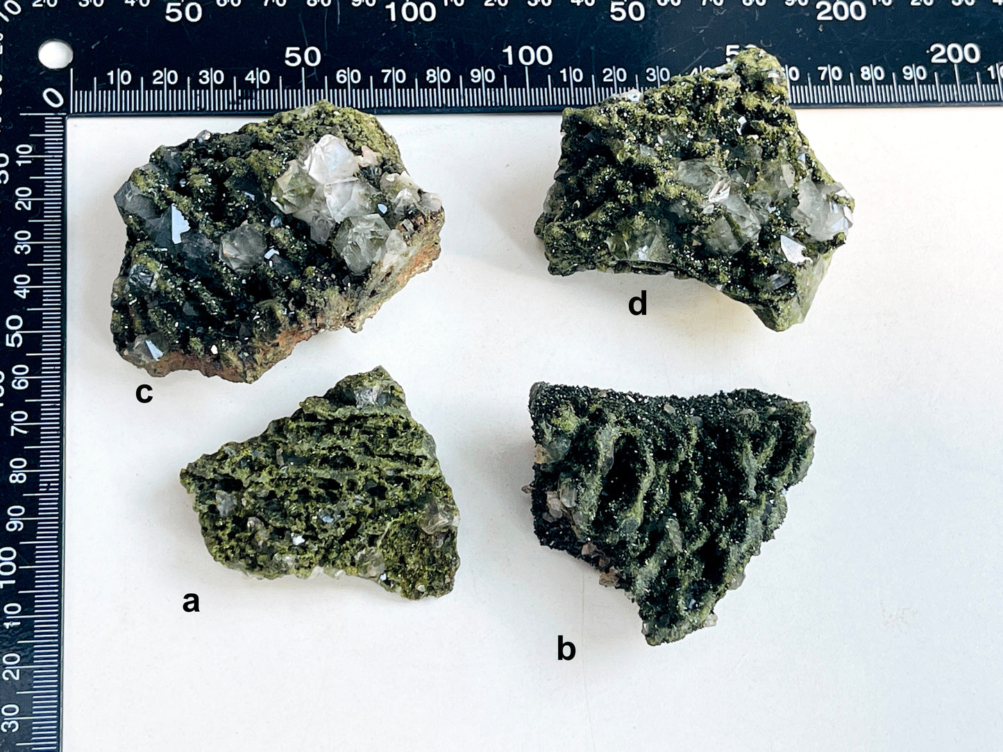 Forest Epidote, Super Sparkly Green Epidote with Quartz Specimen, Epidote Specimen, Crystal Gift, Mineral Collection- 9