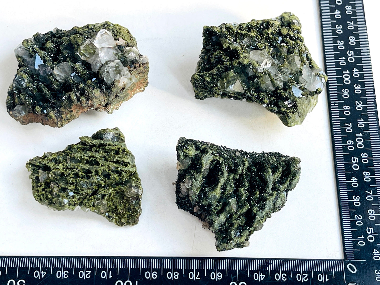 Forest Epidote, Super Sparkly Green Epidote with Quartz Specimen, Epidote Specimen, Crystal Gift, Mineral Collection- 9