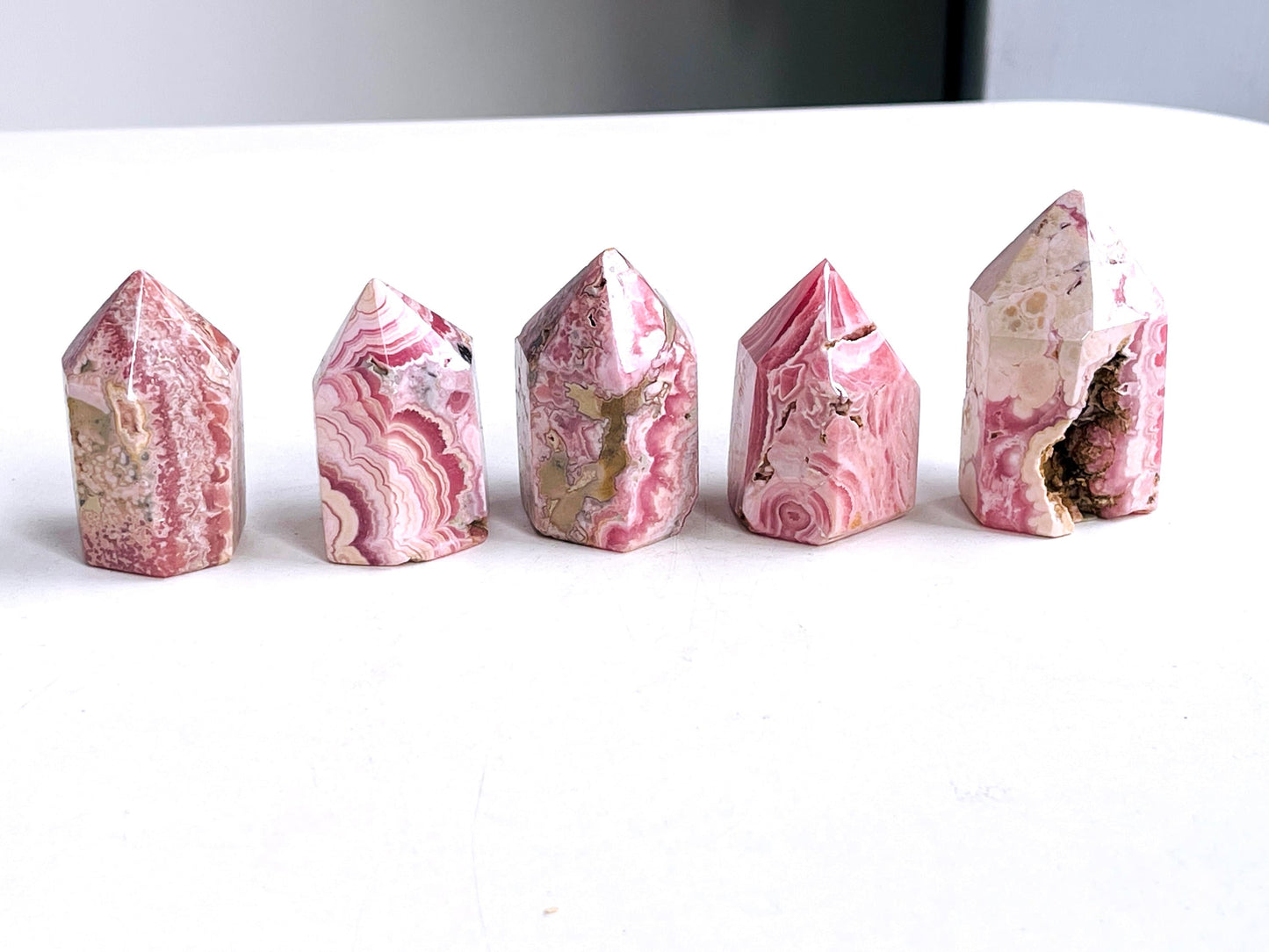 Rhodochrosite Tower, Argentina Rhodochrosite Towers, Super Special Rhodochrosite Points from Argentina, Pink Rhodochrosite,Crystal Gift P3