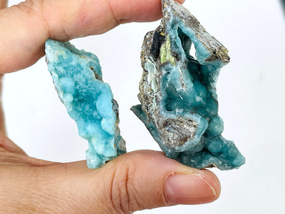 Rare Blue hemimorphite specimen, hemimorphite crystal,  small hemimorphite specimen from Wenshan, Yunnan Province, China, Crystal Gift