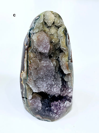 Galaxy Amethyst with Stalactite , Uruguay Amethyst Cutbase, Super Sparkling Amethyst Cluster, Small Amethyst Cathedral, Crystal Gift 2