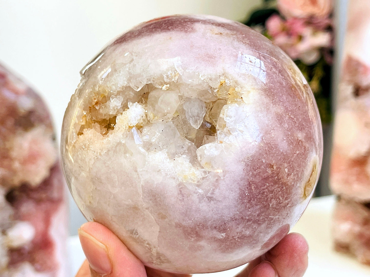 Pink Amethyst Sphere, Pink Amethyst Crystal Sphere, Dreaming Pink Amethyst Sphere, Sparkling Pink Amethyst Sphere, Crystal Gift, Home Decor