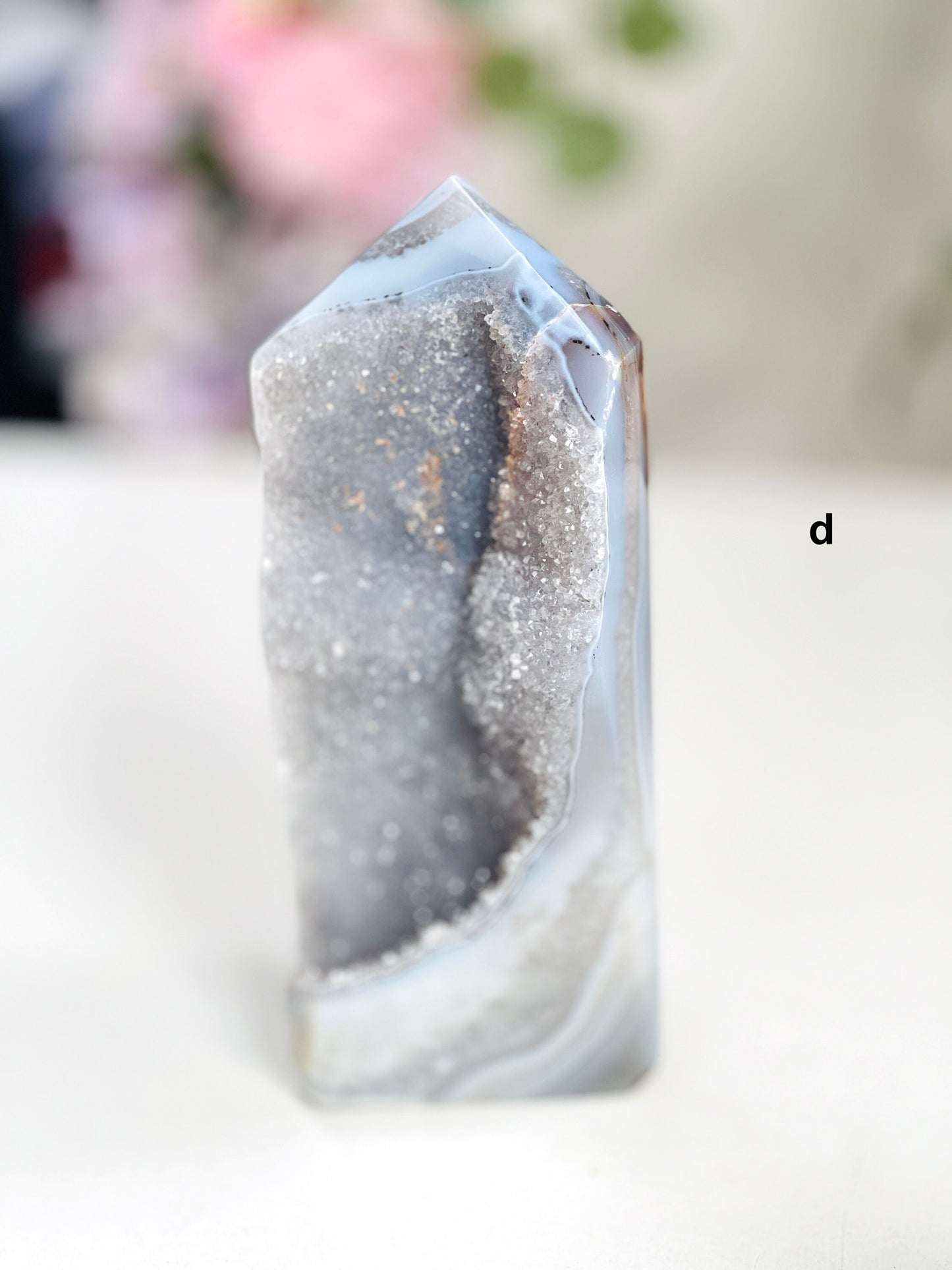 Agate Tower, Super Extra Quality Agate Druzy Tower Point, Natural Agate Tower, Healing Crystal, Balancing Crystal