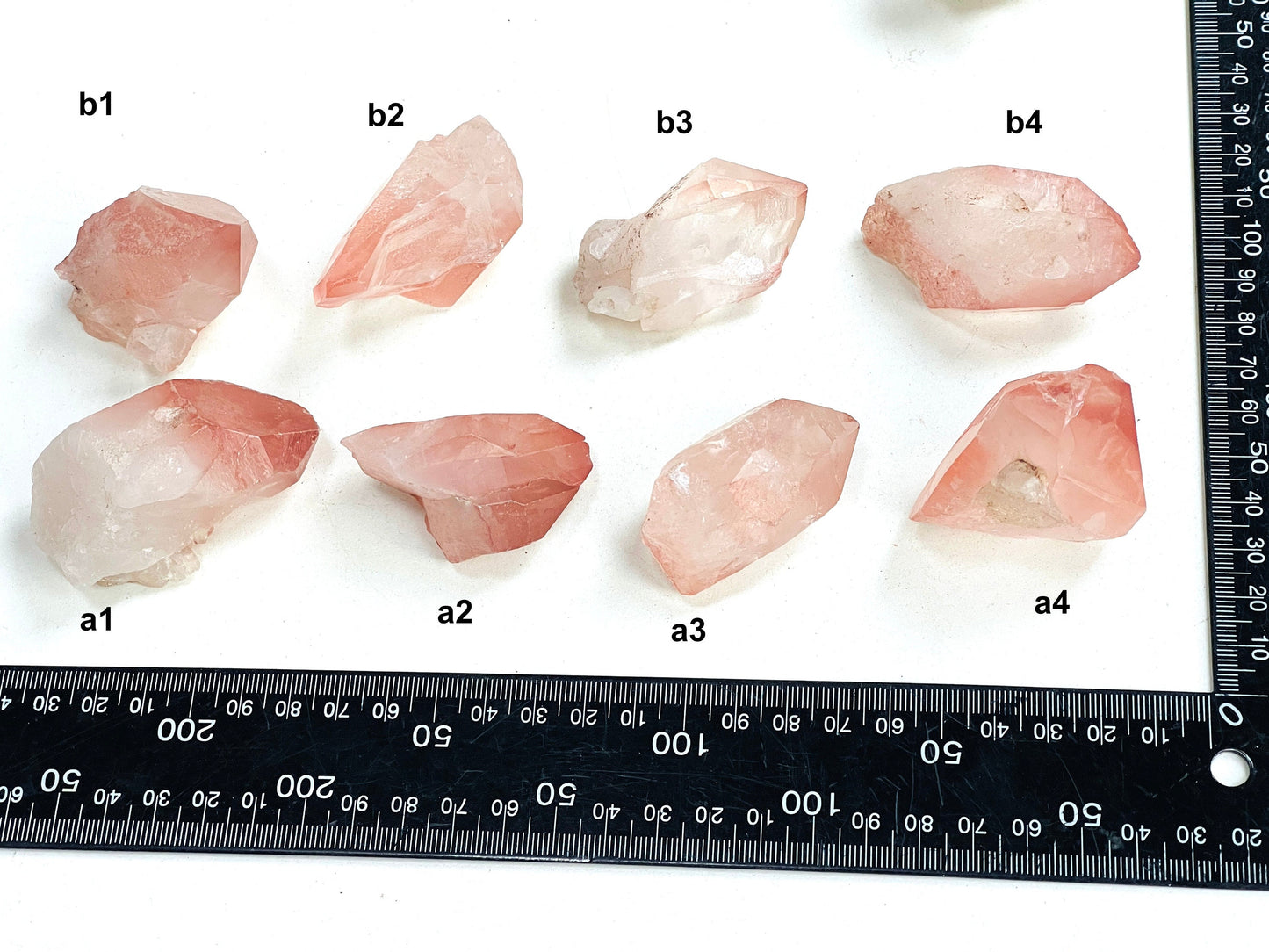 Pink Lemurian Quartz , (Scarlet Temple) Lemurian Quartz, Natural Pink Lemurian Quartz Seeds, Crystal Gifts, Raw Crystals -2