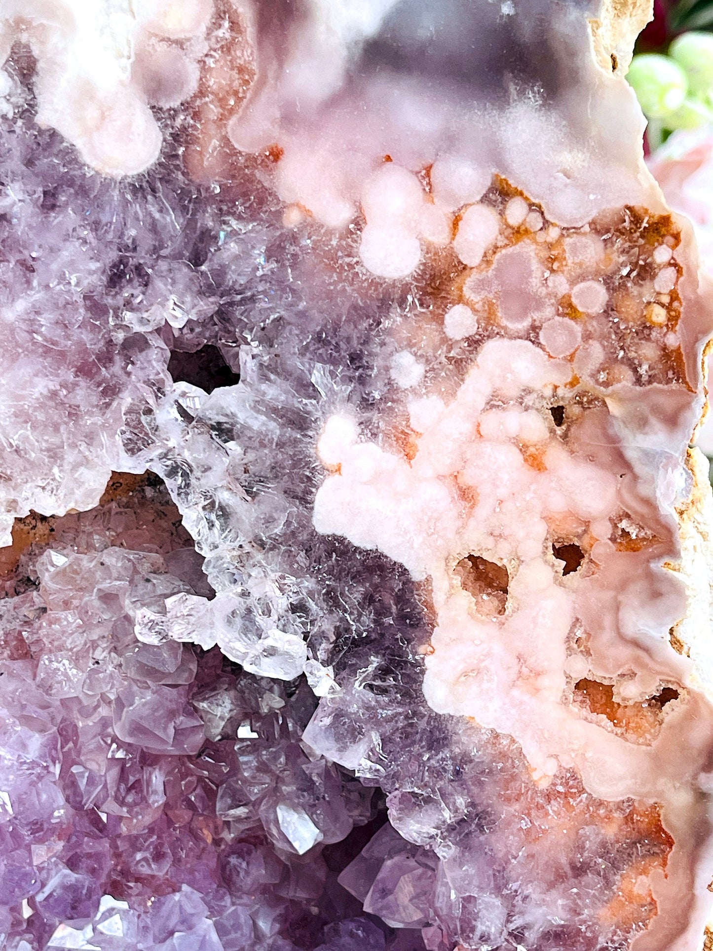 Pink Amethyst Display on Stands,  Dreamy Rough Pink Amethyst Druzy Slabs, Pink Amethyst Crystal,Crystal Gift,Home decor