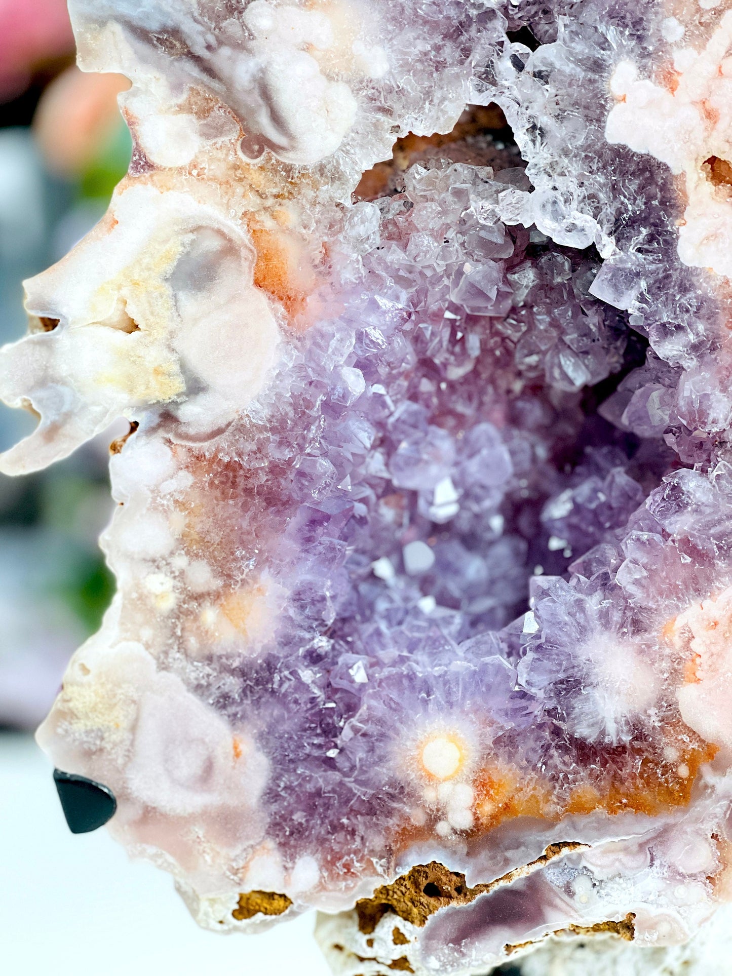 Pink Amethyst Display on Stands,  Dreamy Rough Pink Amethyst Druzy Slabs, Pink Amethyst Crystal,Crystal Gift,Home decor