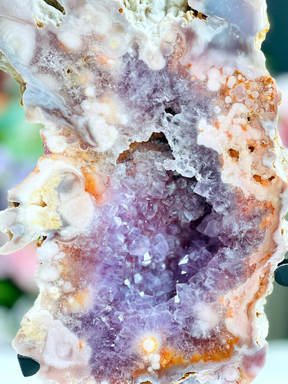 Pink Amethyst Display on Stands,  Dreamy Rough Pink Amethyst Druzy Slabs, Pink Amethyst Crystal,Crystal Gift,Home decor