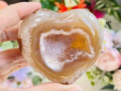 Sparkling Agate Druzy Heart