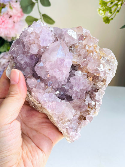 Spirit Quartz Cluster, 988g Lilac Spirit Quartz Point Cluster lilac fairy quartz, amazing Amethyst spirit quartz , amethyst spirit quartz,