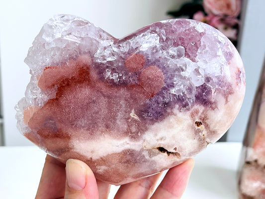 Pink Amethyst Heart, Super Extra Quality Pink Amethyst Druzy Heart,  Crystal Heart, Crystal Heart, Crystal Gift, Healing Crystal