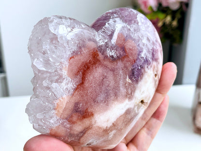 Pink Amethyst Heart, Super Extra Quality Pink Amethyst Druzy Heart,  Crystal Heart, Crystal Heart, Crystal Gift, Healing Crystal