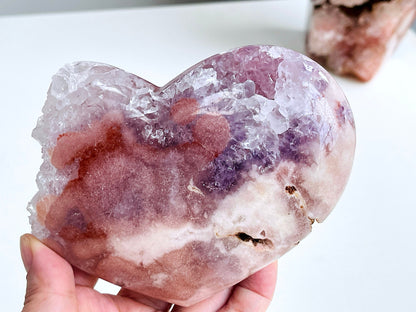 Pink Amethyst Heart, Super Extra Quality Pink Amethyst Druzy Heart,  Crystal Heart, Crystal Heart, Crystal Gift, Healing Crystal