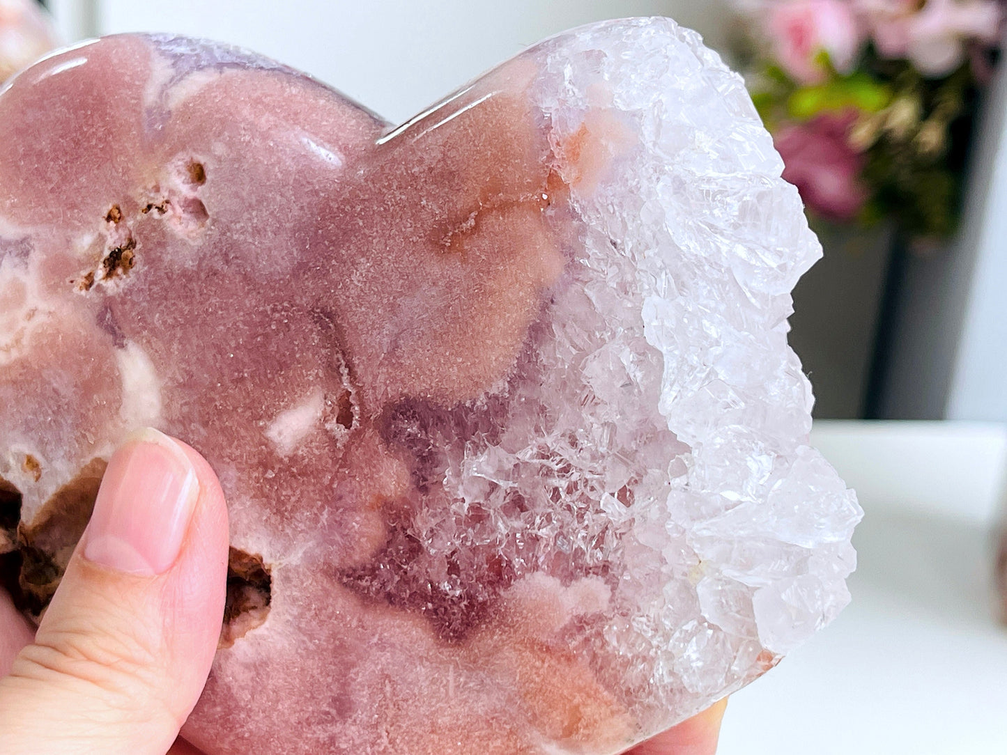 Pink Amethyst Heart, Super Extra Quality Pink Amethyst Druzy Heart,  Crystal Heart, Crystal Heart, Crystal Gift, Healing Crystal