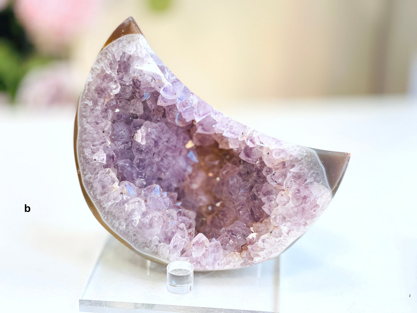 Large Unique Druzy Agate Geode Moon