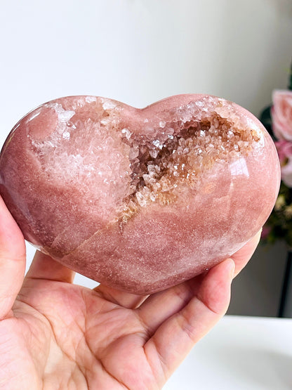 Pink Amethyst, Super Extra Quality Puffy Pink Amethyst Heart, Pink Amethyst Crystal Heart, Crystal Heart, Crystal Gift, Healing Crystal