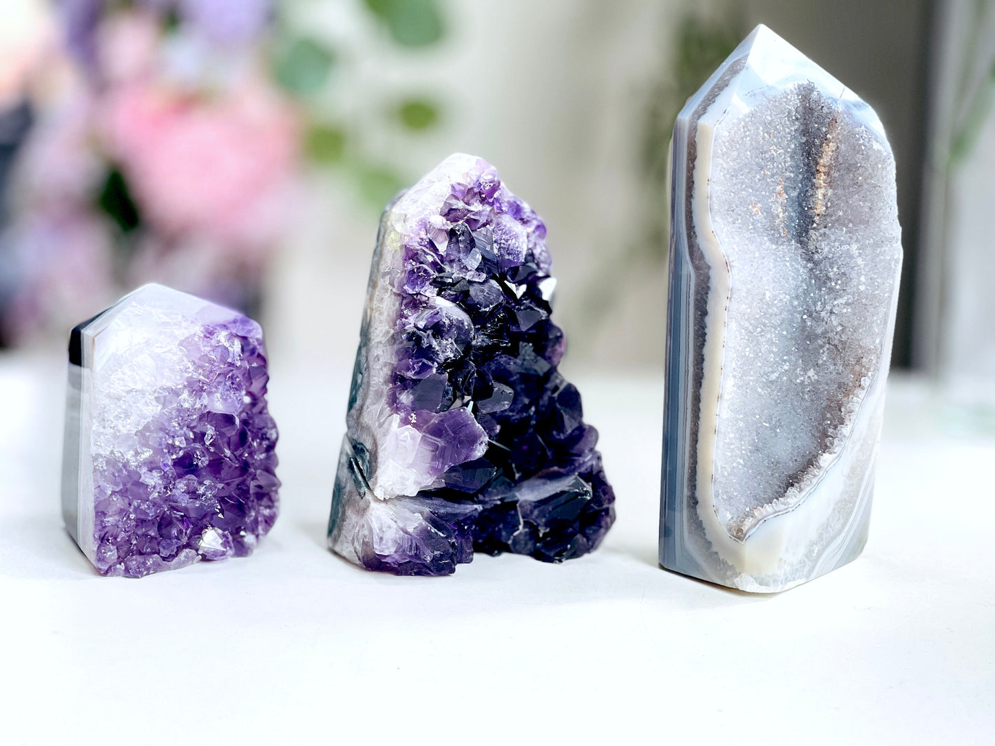 Agate Tower, Super Extra Quality Agate Druzy Tower Point, Natural Agate Tower, Healing Crystal, Balancing Crystal