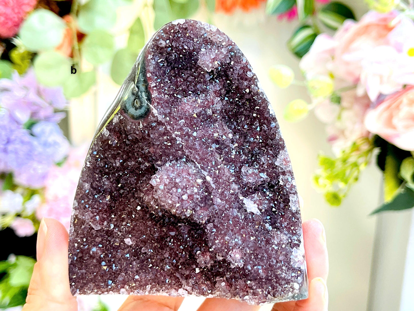 Rainbow Sugar Amethyst , Uruguay Amethyst Cutbase, Super Sparkling Amethyst Cluster, Small Amethyst Cathedral, Crystal Gift 7