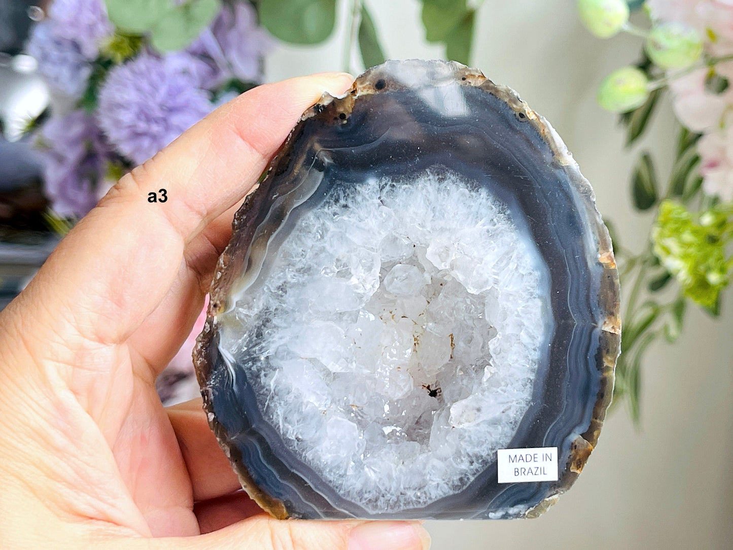 Druzy Agate Geode Cut Base