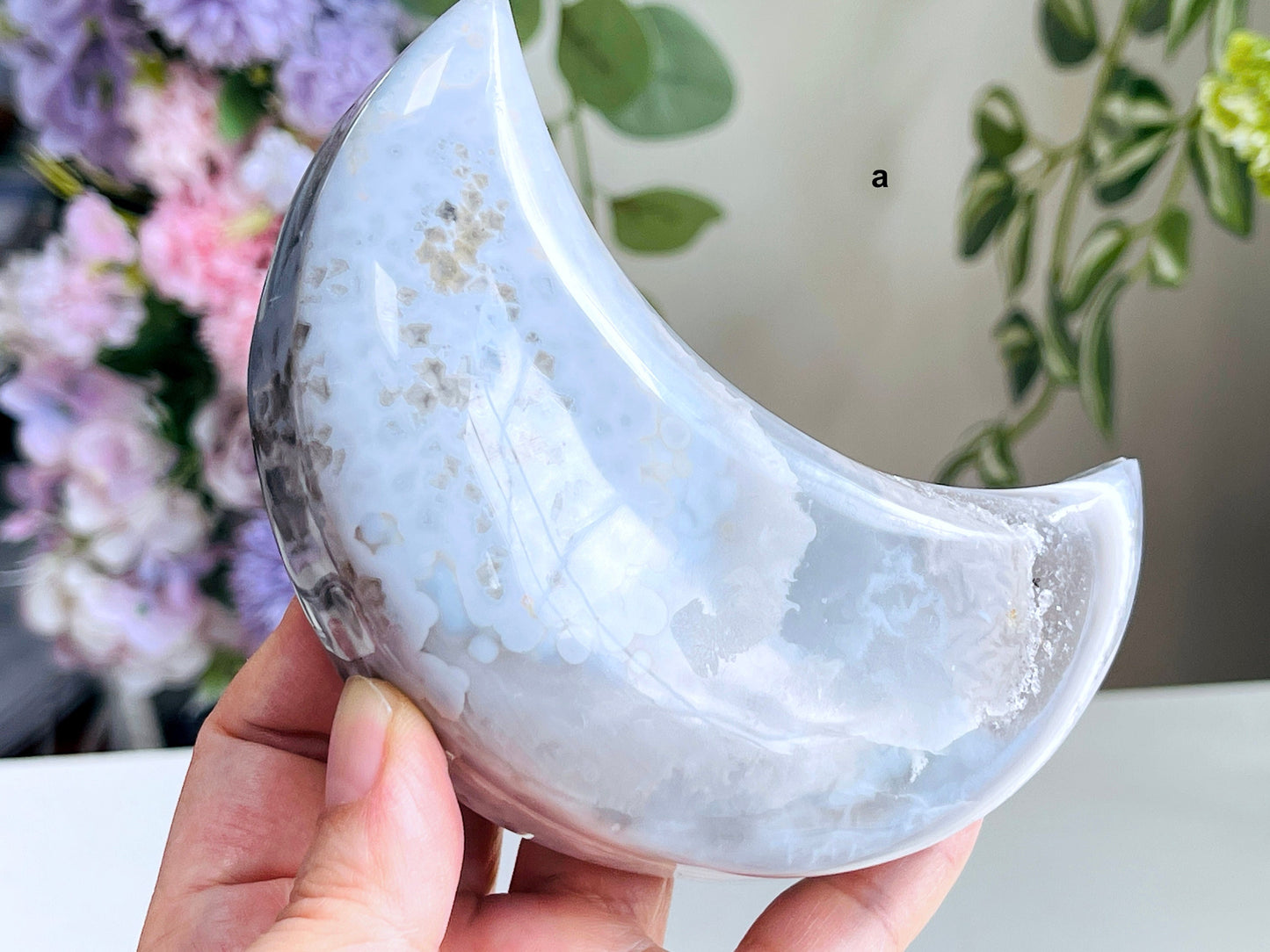 Large Unique Druzy Agate Geode Moon