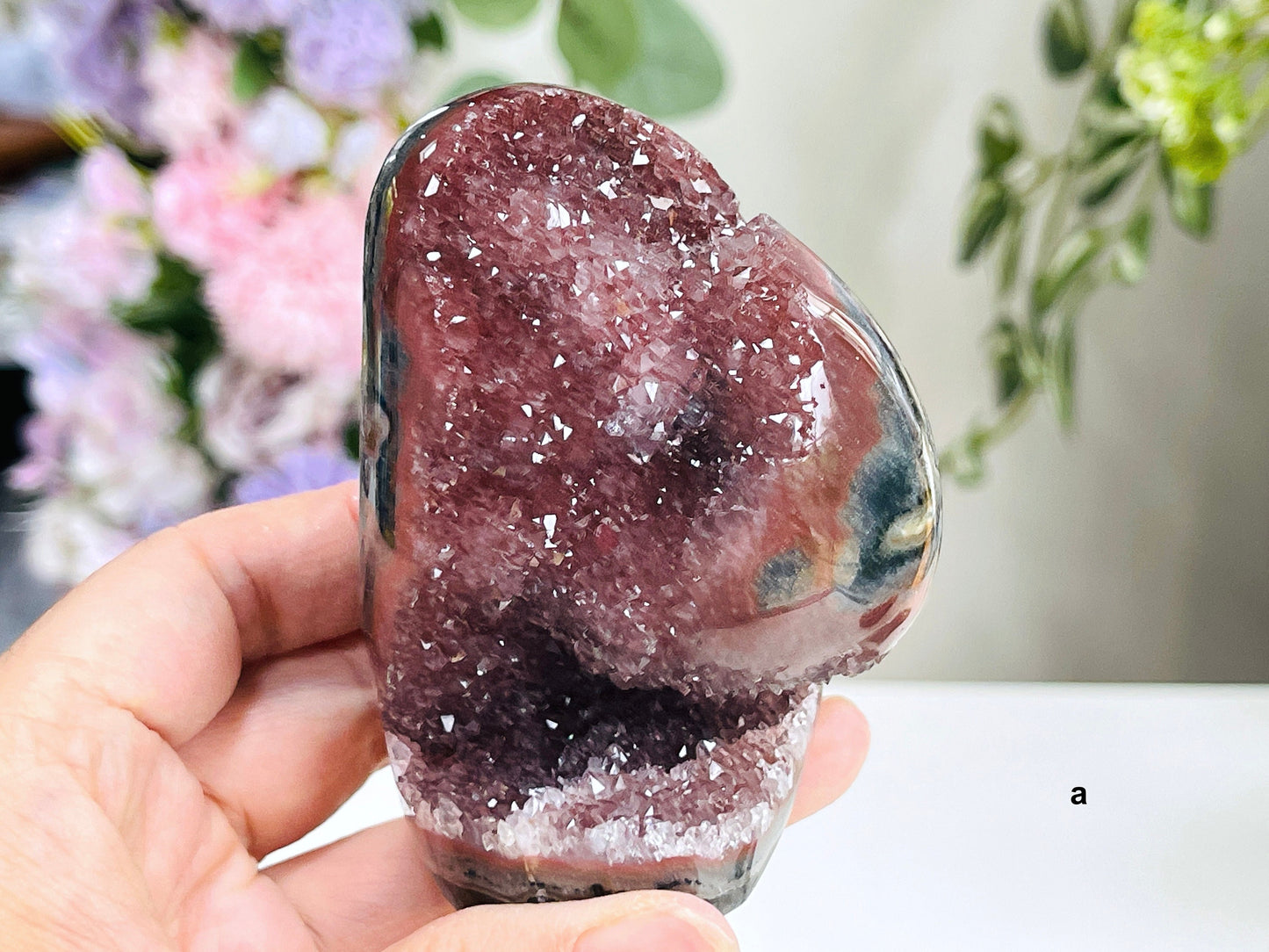 Rainbow Sugar Amethyst , Uruguay Amethyst Cutbase, Super Sparkling Amethyst Cluster, Small Amethyst Cathedral, Crystal Gift 5