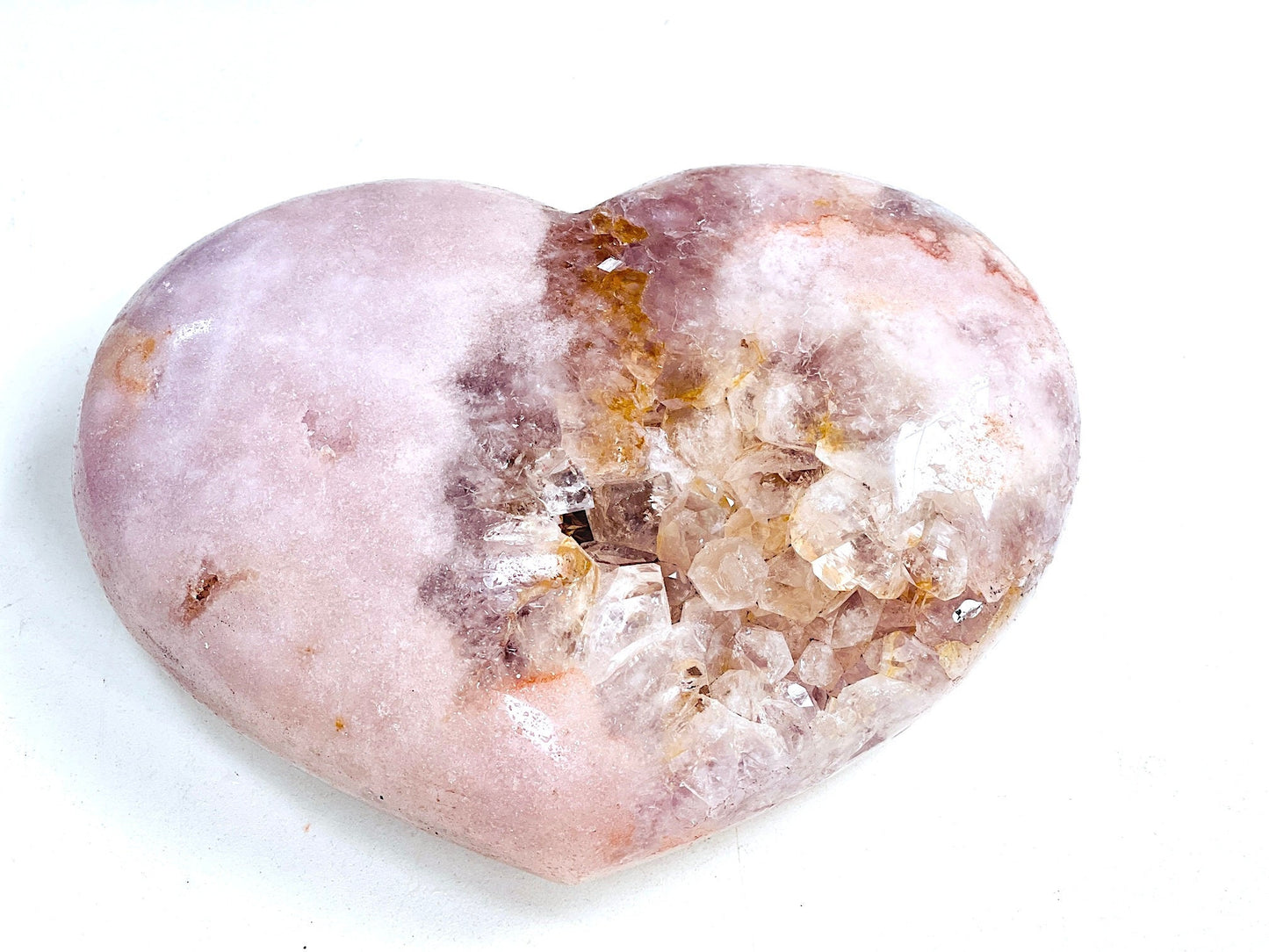 Pink Amethyst Heart, 2kg Large Pink Amethyst Druzy Heart on Metal Stand, Pink Amethyst Crystal Heart, Crystal Heart,Crystal Gift