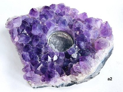 Large Amethyst Candle Holder, Natural Amethyst Tea light Holder, Amethyst Cluster Candle Holder, Amethyst Druzy Tea-light  Holder