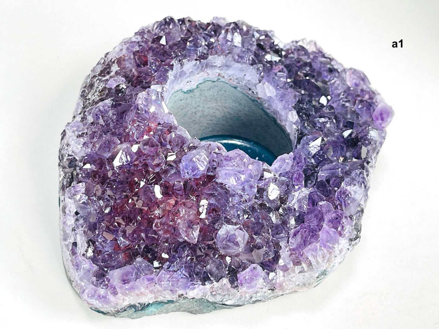 Large Amethyst Candle Holder, High Quality Natural Amethyst Tea light Holder,Amethyst Druzy Tea-light  Holder,Crystal Gift, Home decor -2