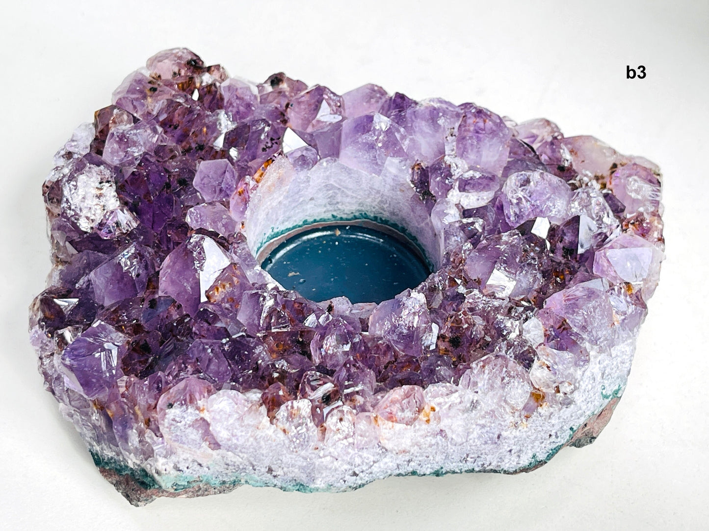 Large Amethyst Candle Holder, High Quality Natural Amethyst Tea light Holder,Amethyst Druzy Tea-light  Holder,Crystal Gift, Home decor -2