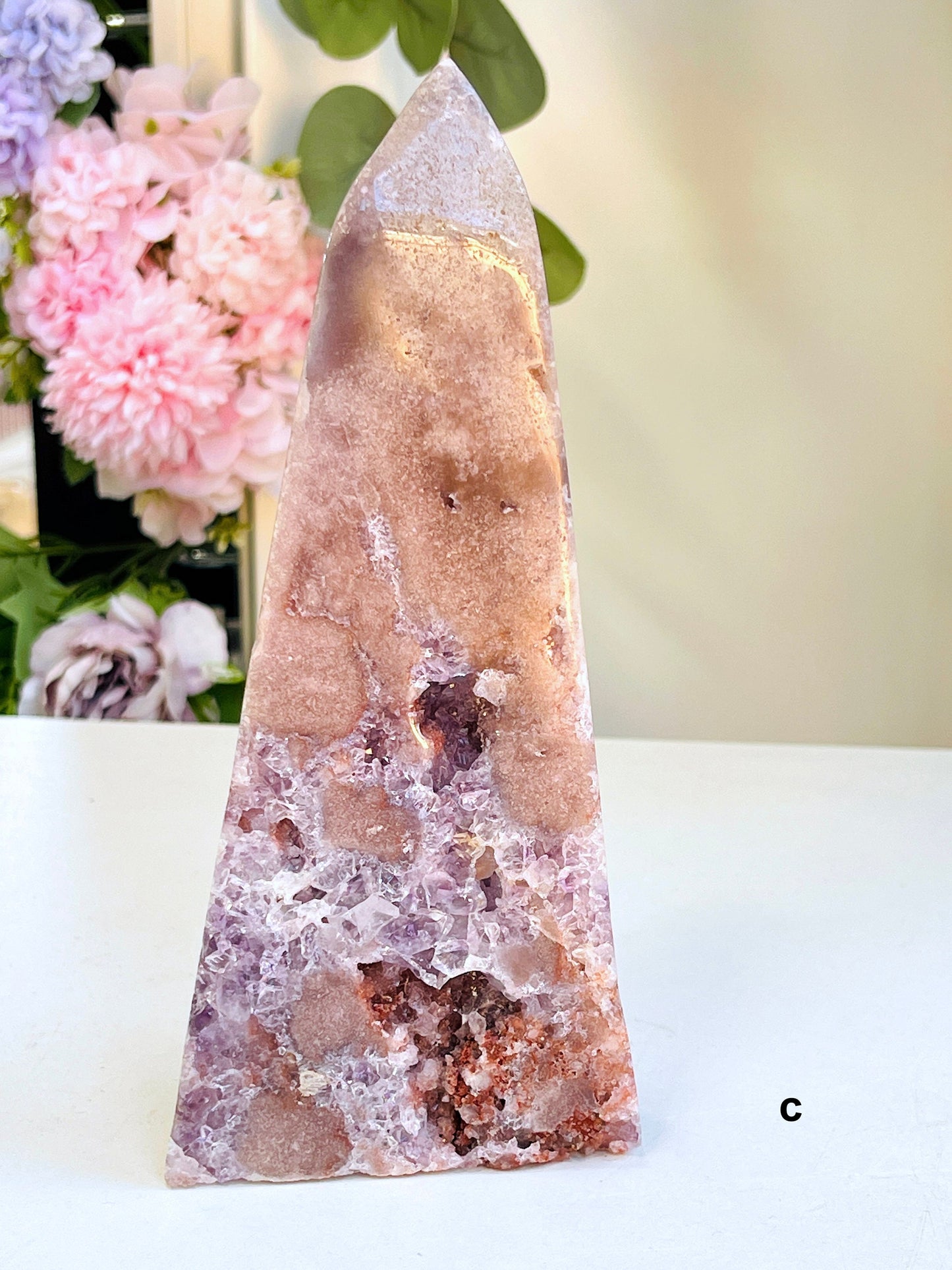 Pink Amethyst, Pink Amethyst Tower, Druzy Pink Amethyst Tower, Pink Amethyst Points, Natural Pink Amethyst