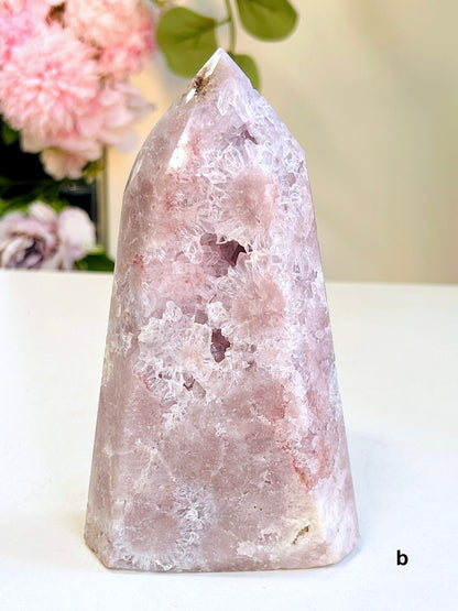 Pink Amethyst, Pink Amethyst Tower, Druzy Pink Amethyst Tower, Pink Amethyst Points, Natural Pink Amethyst