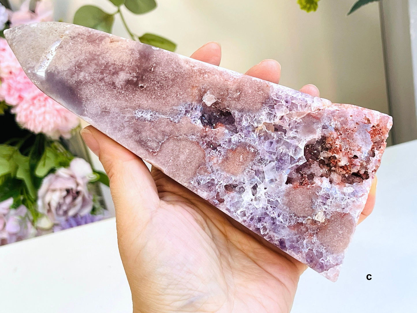 Pink Amethyst, Pink Amethyst Tower, Druzy Pink Amethyst Tower, Pink Amethyst Points, Natural Pink Amethyst