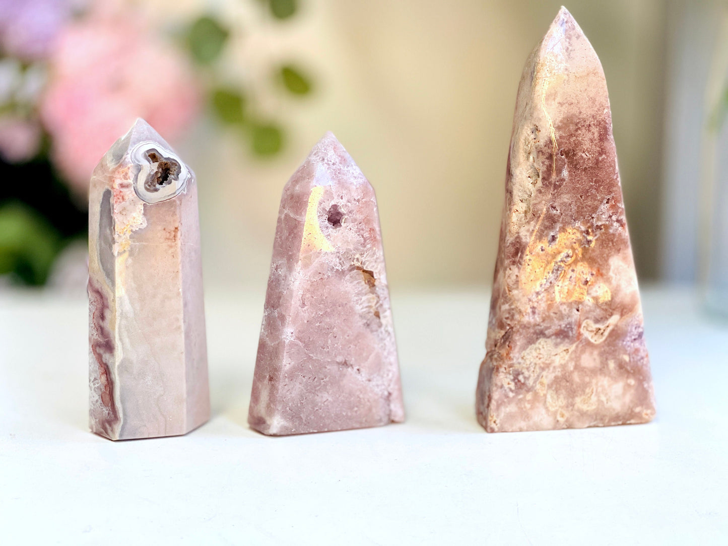 Pink Amethyst, Pink Amethyst Tower, Druzy Pink Amethyst Tower, Pink Amethyst Points, Natural Pink Amethyst