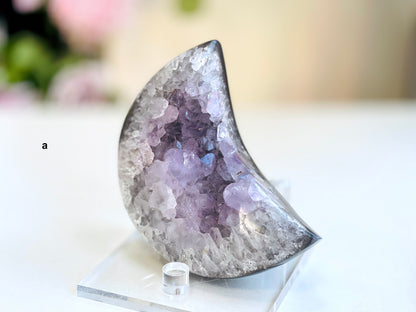 Large Unique Druzy Agate Geode Moon