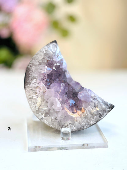 Large Unique Druzy Agate Geode Moon