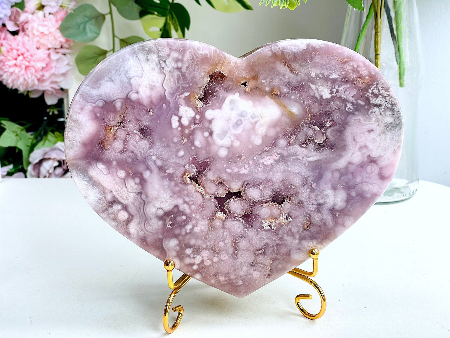 Pink Amethyst, Super Extra Quality Paired Pink Amethyst Heart, Pink Amethyst Heart Set, Pink Amethyst Crystals, Crystal Gift, Wedding gift