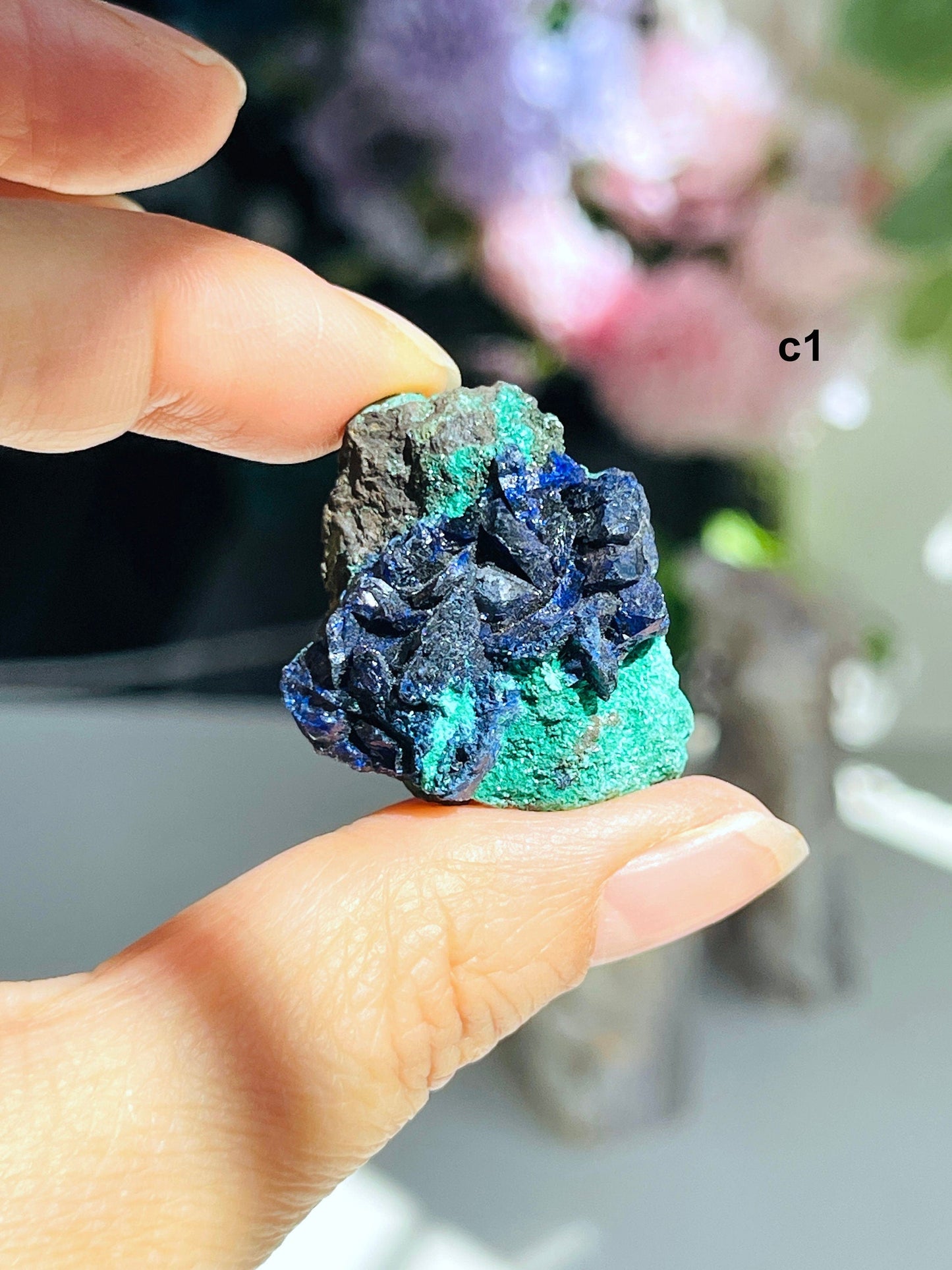 Azurite Specimen, High Grade Blue Azurite Specimen, Azurite with Malachite, Azurite Crystals on Matrix, Large Raw Azurite