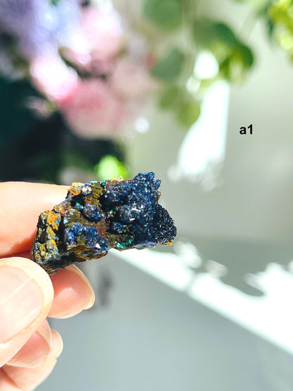 Azurite Specimen, High Grade Blue Azurite Specimen, Azurite with Malachite, Azurite Crystals on Matrix, Large Raw Azurite