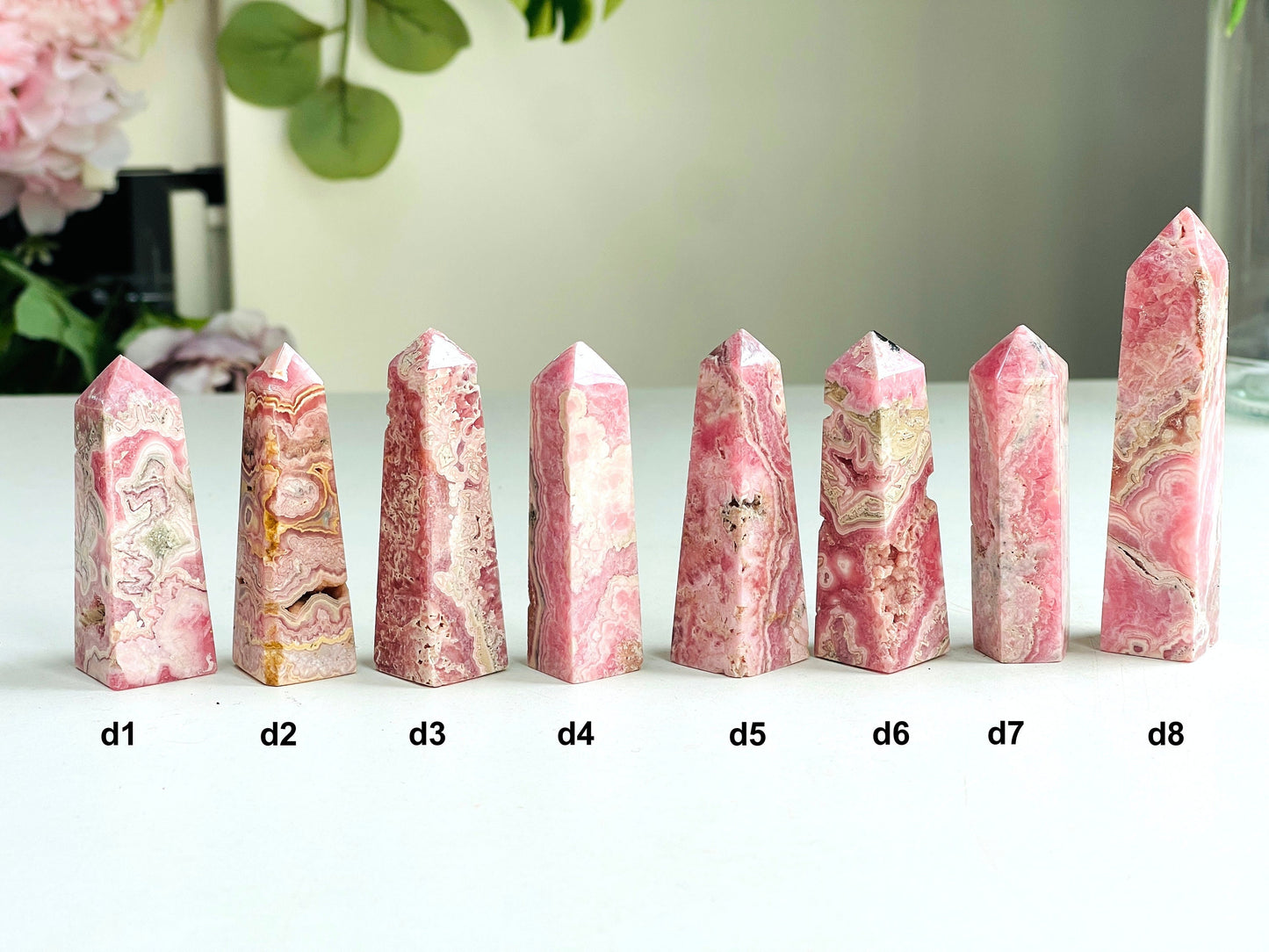 Natural Rhodochrosite Tower, Argentina Banded Rhodochrosite Obelisk, Rhodochrosite from Argentina Pink Rhodochrosite, G32