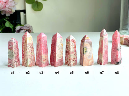 Natural Rhodochrosite Tower, Argentina Banded Rhodochrosite Obelisk, Rhodochrosite from Argentina Pink Rhodochrosite, G32